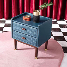 lqgpsx Comodino in Stile Nordico,Comodino Blu con Doppio cassetto,Armadio Piccolo,Comodino,Tavolo