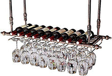 FWZJ Wine Lovers/Wine Holder Retro Ceiling-Type Wine Racks Wine Bottle Holder Wine Glass Racks Adjustable Height Rack Goblet Stemware Racks/Floating Wine Shelf/Hanging Wine Holder