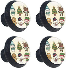 Albero di Natale Pupazzo di neve Renna Elfo Gingerbread Man Camera da letto Pomelli per Porta Set di 4 Pomelli per Mobili Manopole per Cassetti Cucina Armadio Vetro