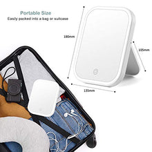 Kasimir Specchio da Trucco con Luce LED Specchio Cosmetico Illuminato Portatile Specchio Makeup Professionale Touch Screen per Trucco Camera da Letto Rasatura e Viaggio - Rettangolo, Bianco