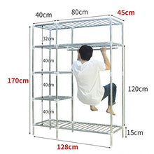 Guardaroba pieghevole Mmm& Telaio in Acciaio Rinforzato Semplice Moderno Armadio Economico (Colore : #4, Dimensioni : 128 * 45 * 170cm)