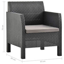 FAMIROSA Set Divano da Giardino 2 pz con Cuscino in PP Antracite
