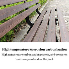 Panchina da giardino per terrazza a 3 posti panchina da cortile per esterni, panchina con struttura in metallo e sedili in legno massello resistente alla corrosione, poltrona da esterno resistente