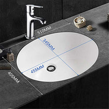 Lavello Contenitore Tondo in Ceramica, Lavabo da Bagno, Lavabo da Incasso, Antitrabocco/Antispruzzo/Facile da Installare E Facile da Pulire, Bianco