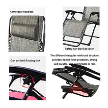 Tayer 2PCS Lettino Prendisole Sdraio Pieghevole, Giardino Pieghevole con portabicchieri, Lettino a Sdraio Pieghevole e Sdraio reclinabile con Cuscino poggiatesta, (Grigio)