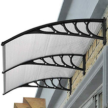 PrimeMatik - Pensilina 200x90cm in policarbonato per Porta o Finestra per Esterno Nero