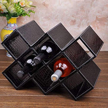 Vino supporto della cremagliera 8 bottiglia di vino Rack - Multi-Function Piano Vino Shelf Calice Hanging Shelf WTZ012 (Color : Black)