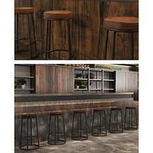 Sgabello da bar Bar Stool Ferro Battuto Legno Bar Stool Bar Stool Alta Sedia, High Bar Sedia, Bar Stool Moderno (Color : Wood Surface, Size : 65cm)
