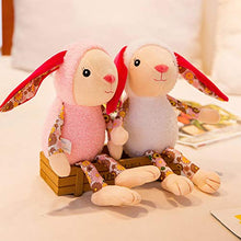 Catkoo, Coniglietto di Peluche, 35 cm, con Stampa Floreale, Bianco