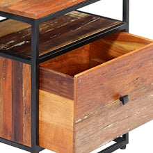 vidaXL Comodino Tavolino da Notte Solido Robusto Resistente Pratico Comodo Utile Armadietto Ampio 40x30x50 cm in Legno Massello di Recupero e Acciaio