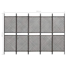 E E-NICES Paravento a Pannelli in Polyrattan Marrone 300x200 cm