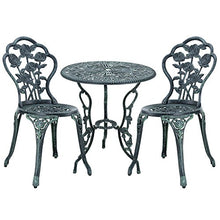 casa.pro Set da bistrot (3 Pezzi) (Verde) - in ghisa/Effetto Anticato