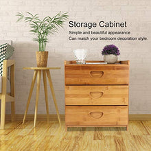 GOTOTOP Comodino in bambù, comodino per camera da letto, comodino con 3 cassetti, 36 x 31 x 40 cm