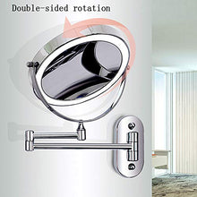 SHU XIN Specchio Luminoso da Bagno, con Specchio Pieghevole a Parete, Specchio per Il Trucco Retrattile bifacciale da Bagno di casa dell'hotel, luminosità Regolabile