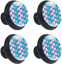 Modello di sirena di pelle di coda di pesce rosa blu Pomelli per Porta Set di 4 Pomelli per Mobili Manopole per Cassetti Cucina Armadio Vetro
