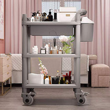 YIN YIN Carrello per Ripiani Scaffale, Salone di Bellezza in plastica cremagliera Mobile Luce e conveniente Grande Salone di Bellezza a casa Taglio di Capelli Grigio 54X37X98CM Carrello a rulli