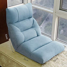 Divano da terra RENJUN Supporto dello Schienale Regolabile Si Adatta alla Curva del Corpo Umano for Leggere Gioco di Sedie Pieghevoli Blu 51 × 50 × 53 Cm