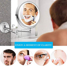 Specchio cosmetico con Illuminazione LED e ingrandimento 1/10, Batteria Touchscreen/USB in Cristallo, Acciaio Inossidabile e Ottone per bagni, studi Cosmetici, Spa e Hotel