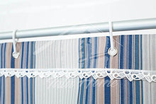 Tenda da Sole con Kit Ganci e Anelli in Tessuto Multirighe Resistente da Esterno o Balcone Misura cm 140x300 Dis.8 Colore Blu