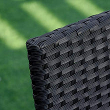 Set Tavolo con 4 Sedie da Giardino in Rattan Nero