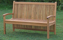 Teako Design Panca da Giardino Pescara, in Legno Massiccio di Teak, Larghezza 180 cm, Cuscino e Colore Rosso