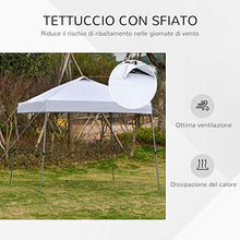 Outsunny Gazebo Pieghevole 3x3m da Giardino ed Esterno in Metallo e Tessuto Oxford Bianco con Borsa da Viaggio