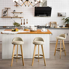 Ljings, comodi cuscini per sedere, sgabello da bar, sgabello da bar per patio, sgabello da cucina moderno con gambe in legno imbottite, altezza 70,1 cm, viola, pelle