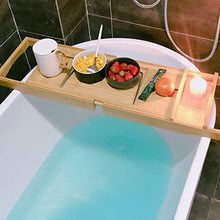 Vassoio Di Vasca Da Bagno, Regolabile Bagno Bambù Collocato Tablet Sapone Smartphone Vasca Da Bagno Scrivania, Bagni Ecologici Vassoio Rack Ripiani In Vetro, Adatti A Qualsiasi Vasca Da Bagno, 75-109x