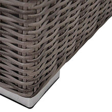 Modulo Lounge Grigio con Intreccio in Rattan - Elemento Centrale Pari