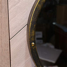 Peakfeng Specchio per lavabo in Ferro battuto Vintage/da Bagno Specchio da Bagno Rotondo/Specchio Rotondo Artistico