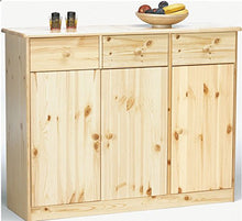 Erst-Holz Design Pulito per Cassettiera-credenza con 3 Ante e 3 cassetti in Pino massello 90.50-25