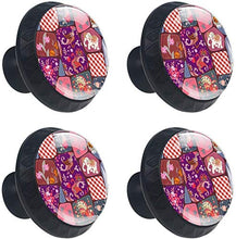 Elefante patchwork etnico floreale Pomelli per Porta Set di 4 Pomelli per Mobili Manopole per Cassetti Cucina Armadio Vetro