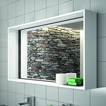 Allibert Armadietto a specchio eingerahmter SPECCHIO pre-assemblati BIANCO SFONDO ROVERE NERO 120 cm LED
