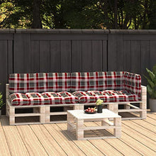 Buyounger Cuscini per Divano Pallet 5 pz Rosso Motivo a Quadri
