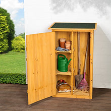 TecTake 402200 Armadio da Giardino 75x56x118 cm, Resistente con Tetto Piano, Marrone