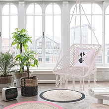 Sedia pensile Sedia a Battente Amaca, Appeso Biancheria di Cotone Macrame Swing, Square Sedie a Sospensione comode per Interni/Esterni/Casa/Patio/Metallica