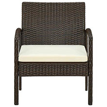 vidaXL Sedia da Giardino con Cuscino in Polyrattan Marrone