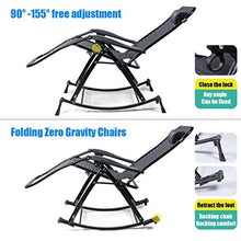 DGHJK Sedia Relax per Esterni Zero Gravity Sedia reclinabile da Giardino Regolabile con Pad in Cotone Antiscivolo Comodo carico Massimo Traspirante 150 kg