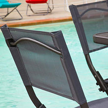 Sedia pieghevole nera in acciaio, da 45,5x86x53 cm Nero