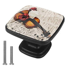 Note musicali e tre rose Pomelli per Porta Set di 4 Pomelli per Mobili Manopole per Cassetti Cucina Armadio Vetro