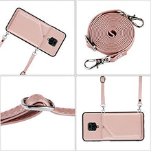 Lanyard - Custodia per carte di credito per Xiaomi Redmi Note 9S/Redmi Note 9 Pro/Redmi Note 9 Pro Max (oro rosa)