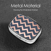 Scatola per pillole quadrata per medicina, colore blu e rosa, a zigzag