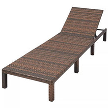 vidaXL Lettino Prendisole Regolabile con Cuscino in Polyrattan Marrone Sdraio