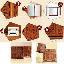 LULUTING Specchio Trucco Specchio for Il Trucco, di Legno retrò Tri-Fold Specchio da Toilette, Portatile ad Alta Definizione Caso cosmetico Luce Magnifying Glass Cosmetic