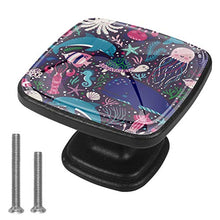Seaweed and coral Pomelli per Porta Set di 4 Pomelli per Mobili Manopole per Cassetti Cucina Armadio Vetro