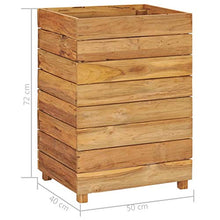 Letto Rialzato 50x40x72 cm Legno di Teak di Recupero e Acciaio