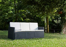 Dmora Salottino con 2 poltrone 1 Divano ed 1 tavolino, con Cuscini, Made in Italy, Color Antracite