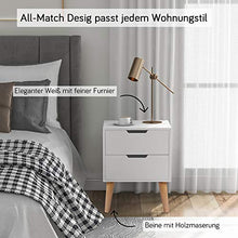 Q-HL Comodino Set di 2 Comodini Tavolo da Comodino Bianco con 2 Cassetti unità di Stoccaggio A Presa Incassata per Camera da Letto Bagno Soggiorno