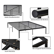 WGYDREAM Letto Base per Rete Solida in Metallo con Struttura del Letto Robusta Nera