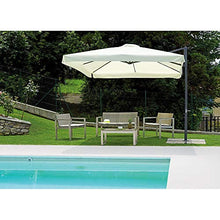 vorghini Ombrellone da Giardino Decentrato in Alluminio 3x3m con Manovella Crank Antracite e Ecrù